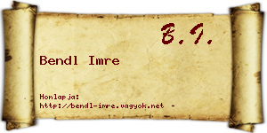 Bendl Imre névjegykártya