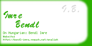 imre bendl business card